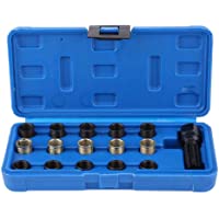Juego de reparación de bujías- 16 piezas. Macho de roscar M14 x 1-25 mm M16 y sistema de reparación profesional de…